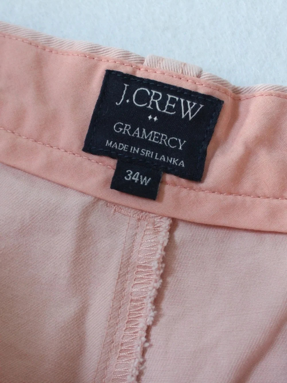 JCrew Gramercy Chino Shorts Flat Front Peach Mens 34